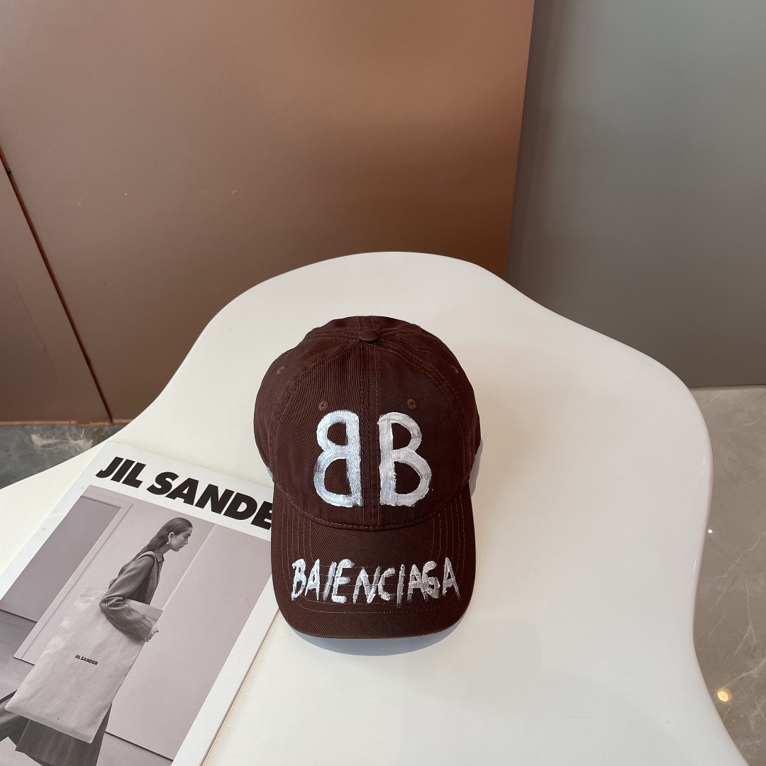 Balenciaga BB Sprayed Brown Cap