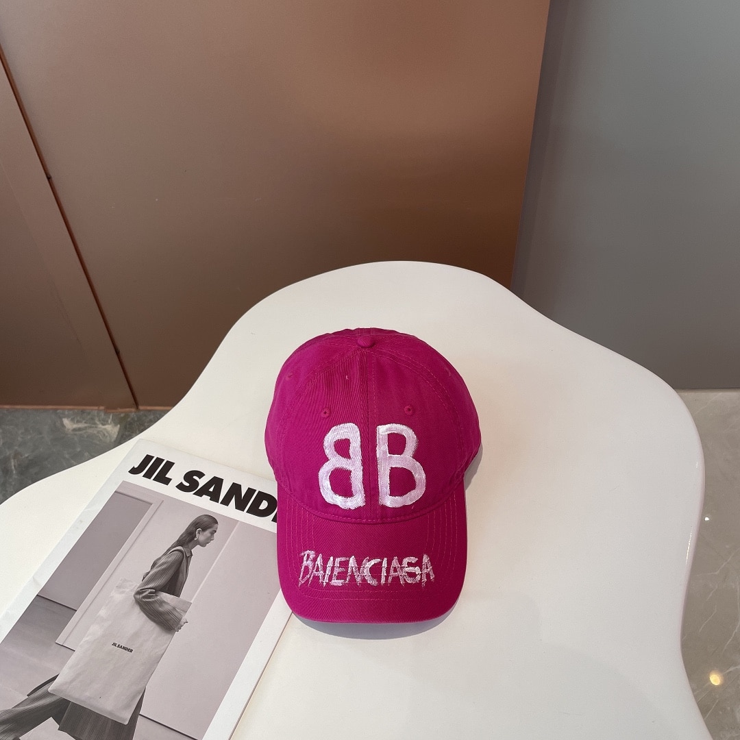 Balenciaga BB Sprayed Pink Cap