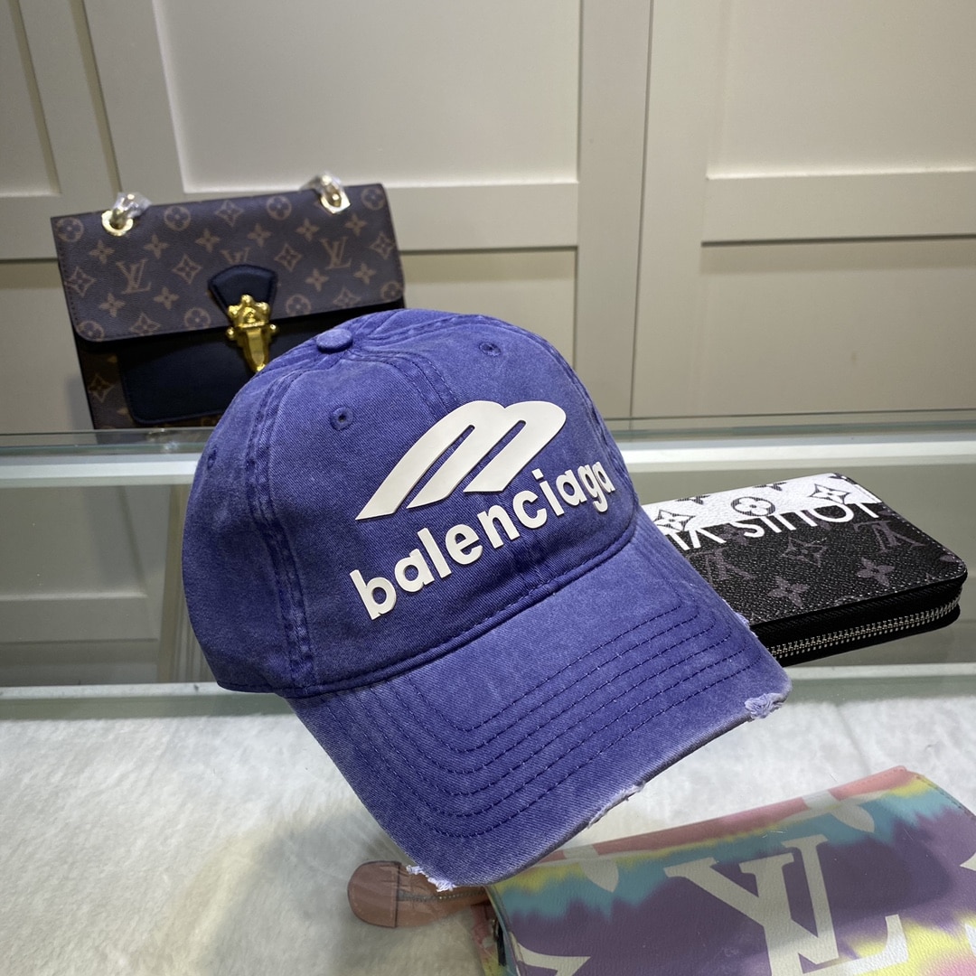 Balenciaga Logo Cap In Blue