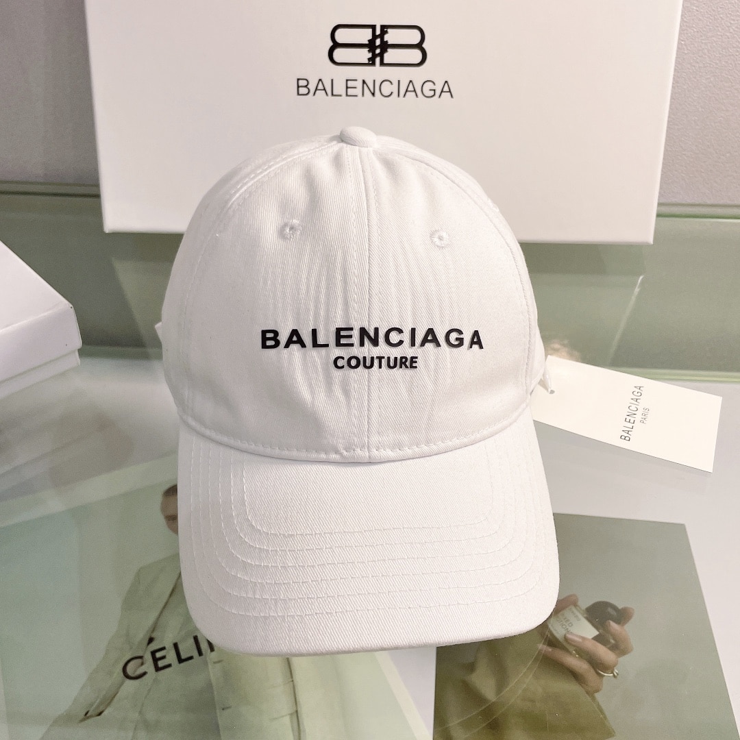 Balenciaga Logo Cap In White