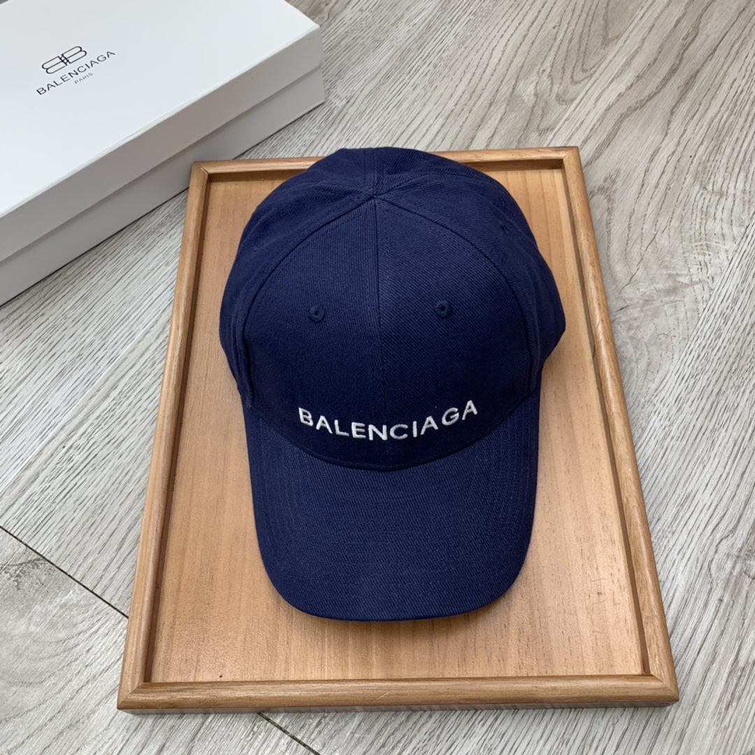 Balenciaga Logo Front Cap In Blue