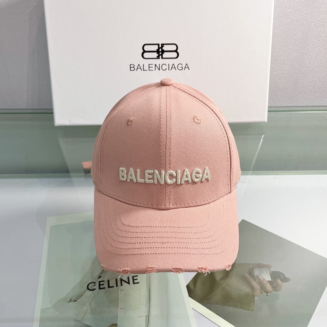 Balenciaga Logo Front Cap In Pink