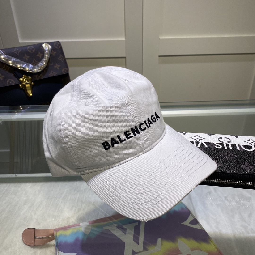 Balenciaga Logo Front Cap In White