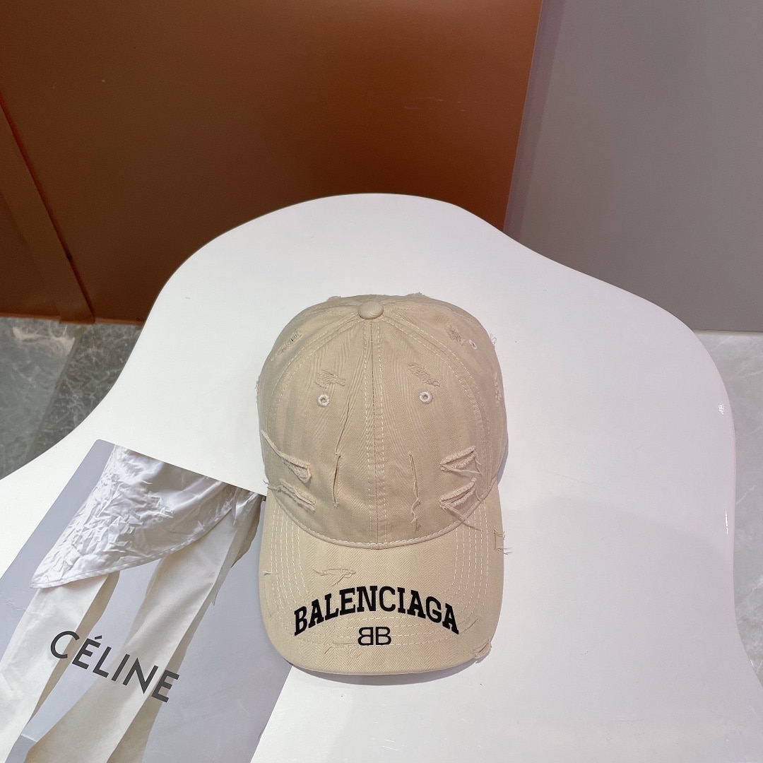 Balenciaga Logo Visor Cap Cream Cap