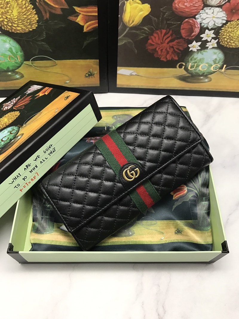 Black GG Marmont Quilted Wallet 19cm – Fapert