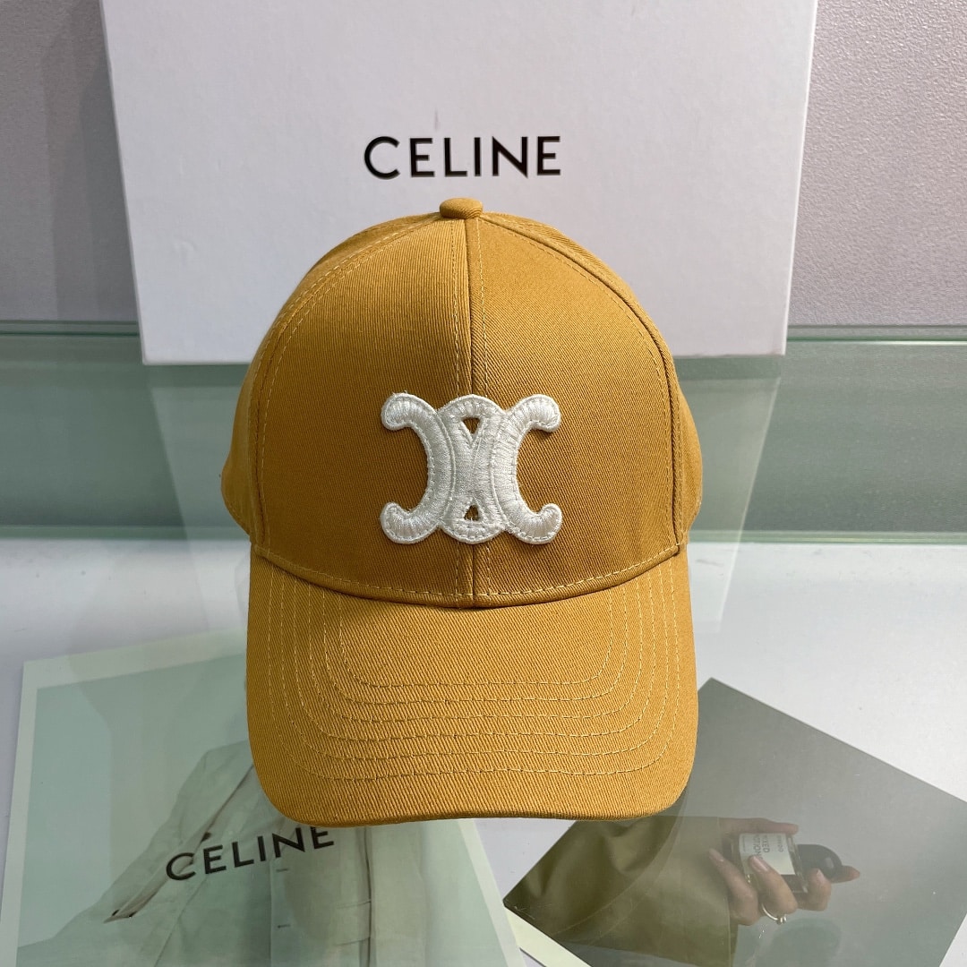 Celine Baseball Cap In Cotton Brown