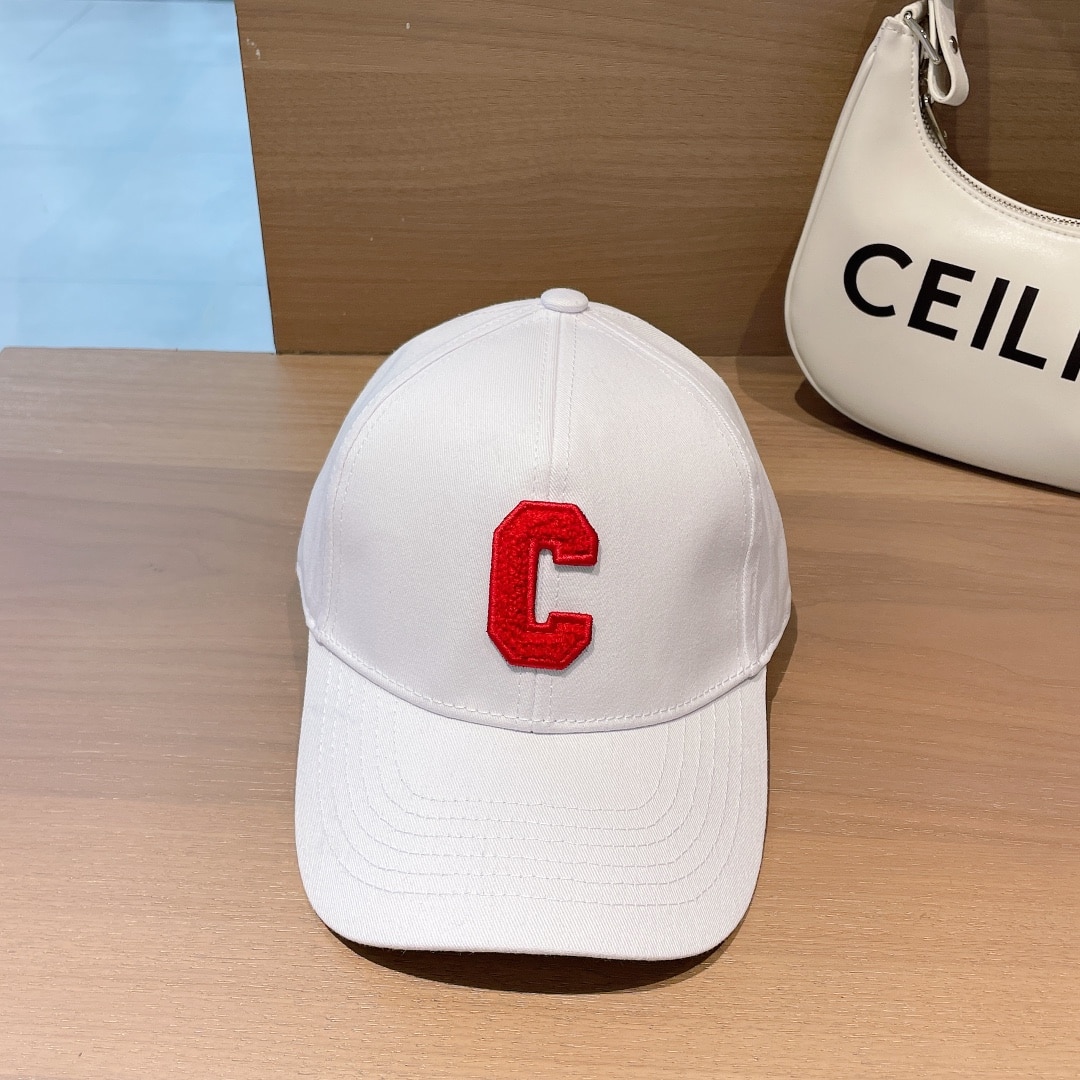 Celine Baseball Cap In Cotton White