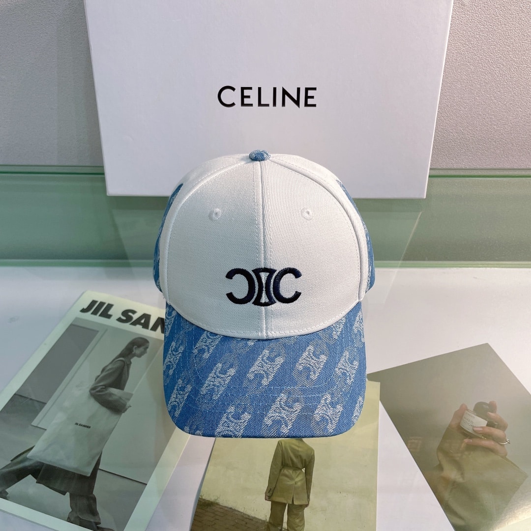 Celine Baseball Cap In Cotton White