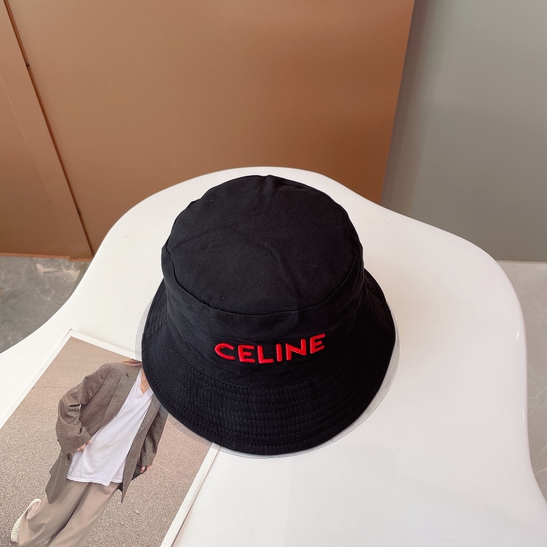 Celine Bucket Hat Black Celine Hat