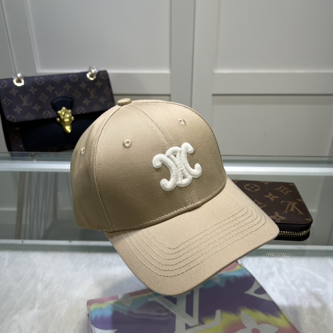 Celine Triomphe Baseball Cap Beige Celine Cap