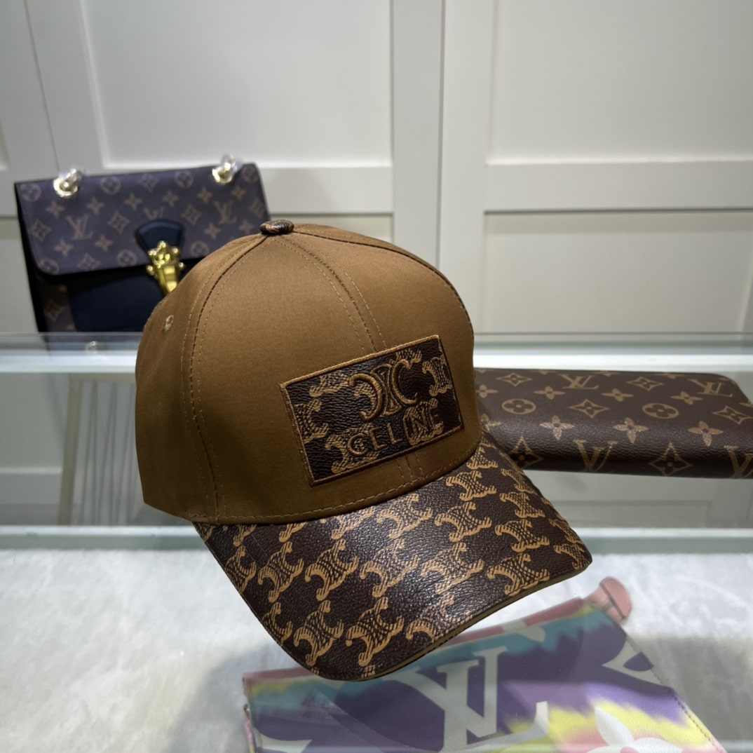 Celine Triomphe Baseball Cap Brown Celine Cap