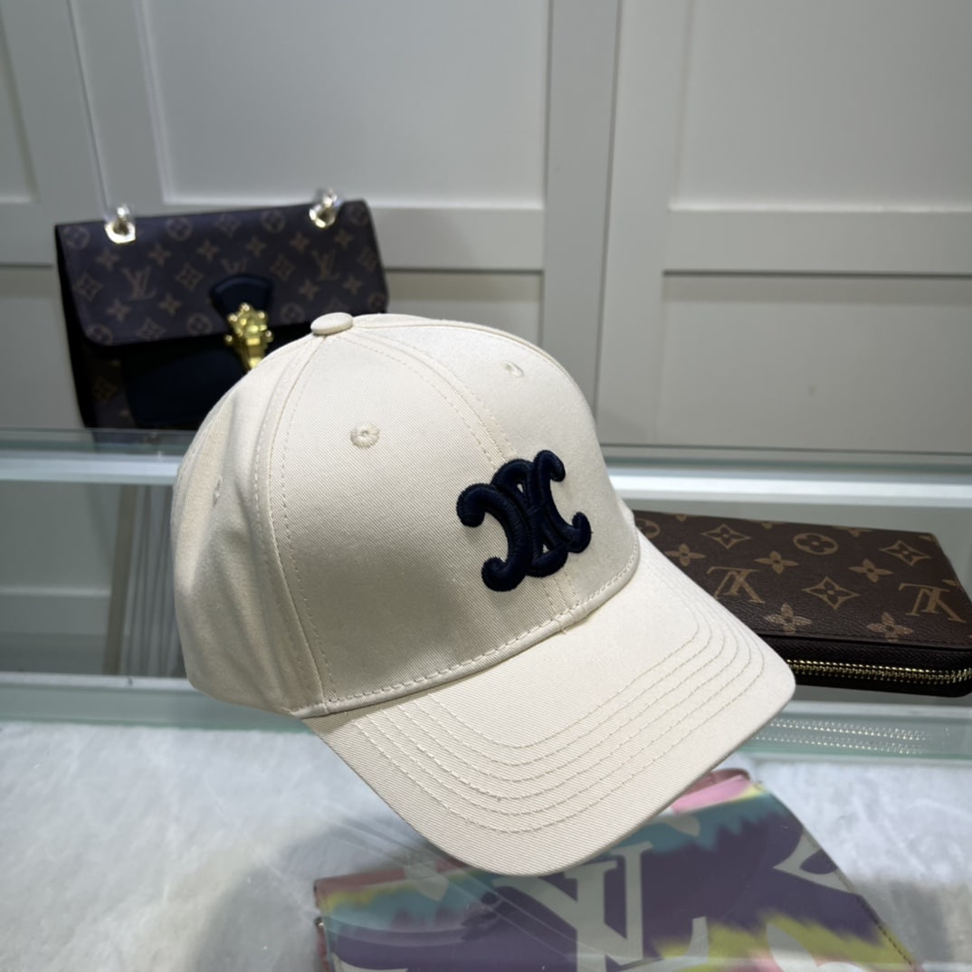 Celine Triomphe Baseball Cap White Celine Cap