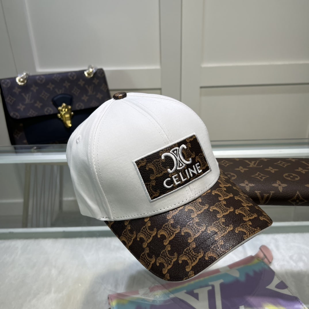 Celine Triomphe Baseball Cap White Celine Cap