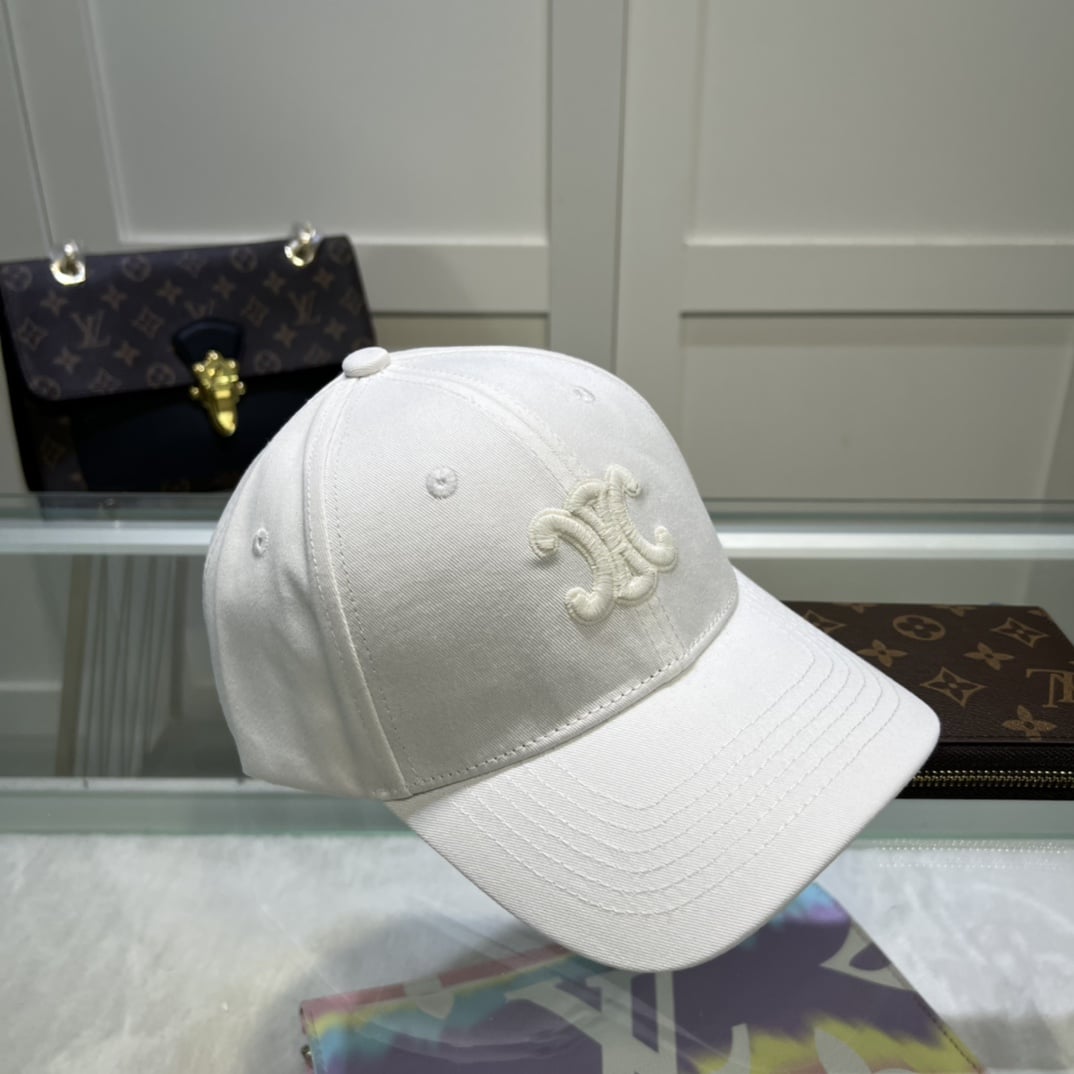 Celine Triomphe Baseball Cap White Celine Cap