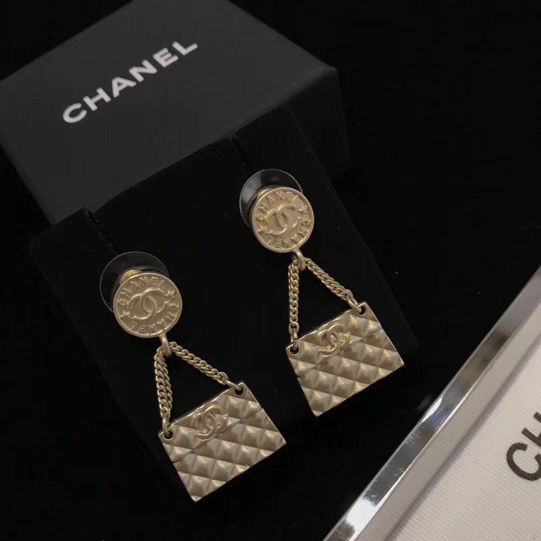 Chanel CC Drop Earrings