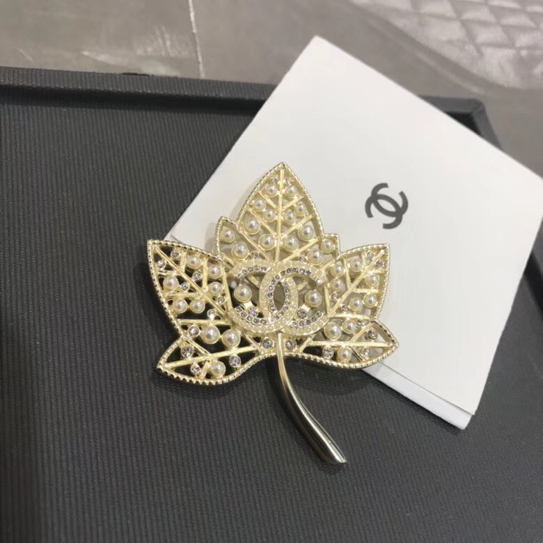 Chanel CC Maple Leaf Brooch