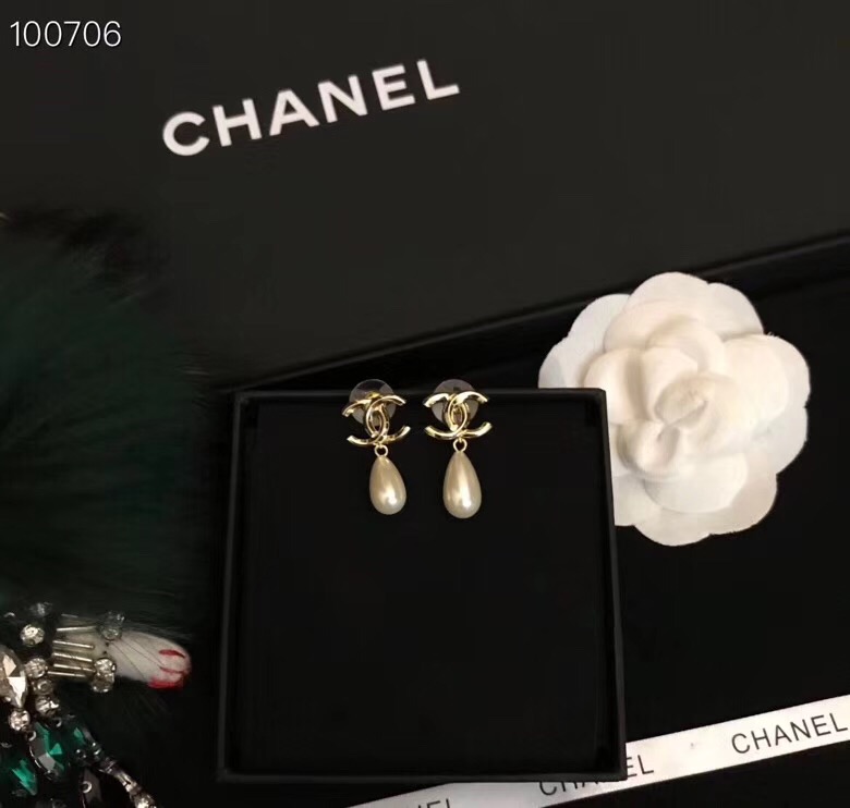 Chanel CC Water Drop Earrings