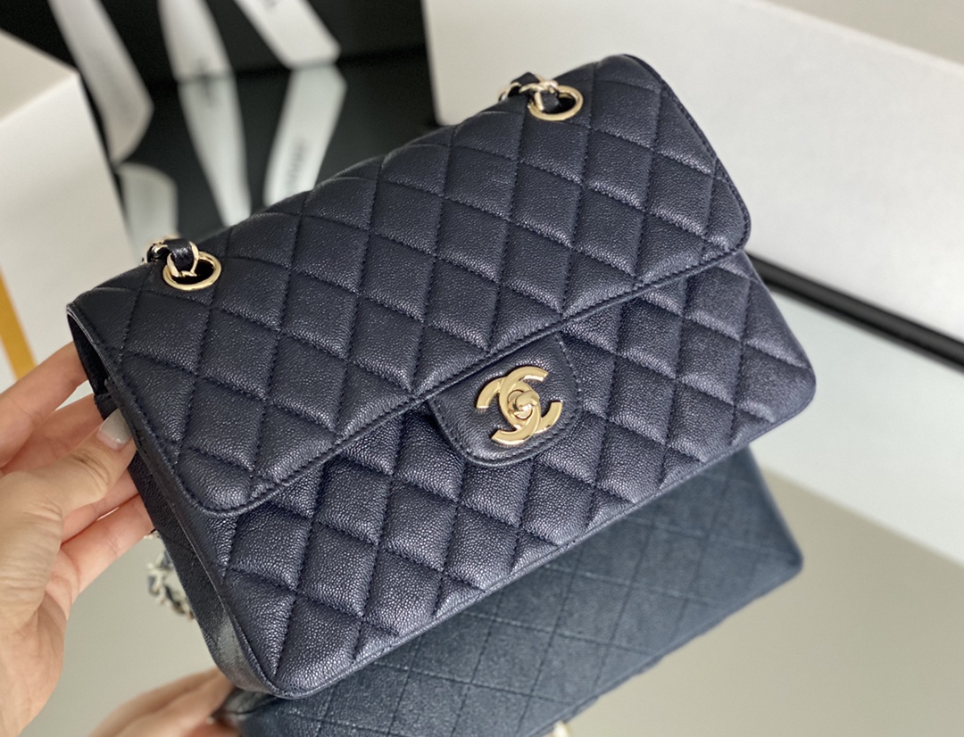 Chanel Classic Handbag 26cm Dark Blue For Women A01112 – Fapert