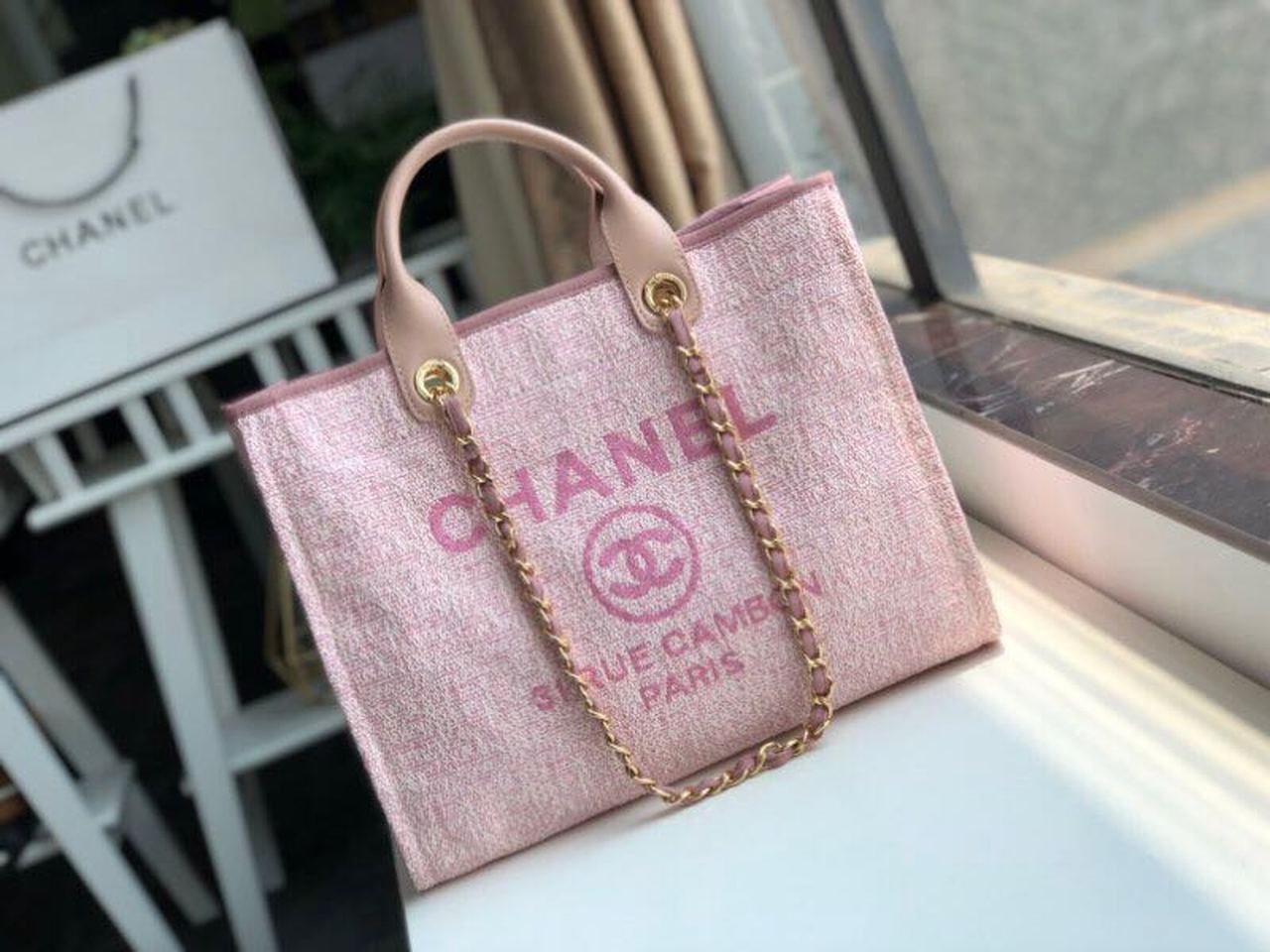 Chanel Deauville Tote 38cm Pink For Women A66941 – Fapert