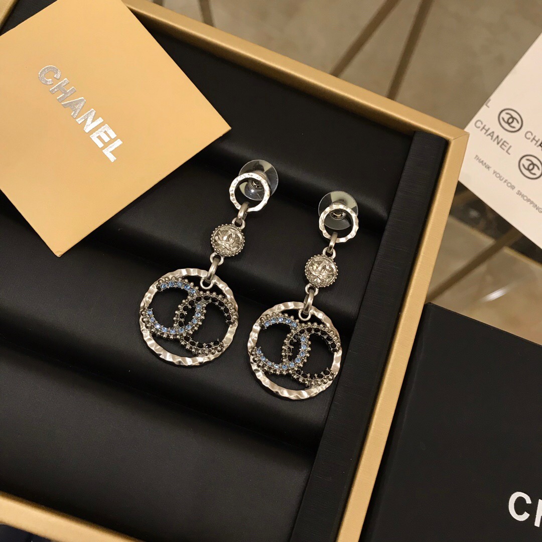 Chanel Logo CC Drops Earrings