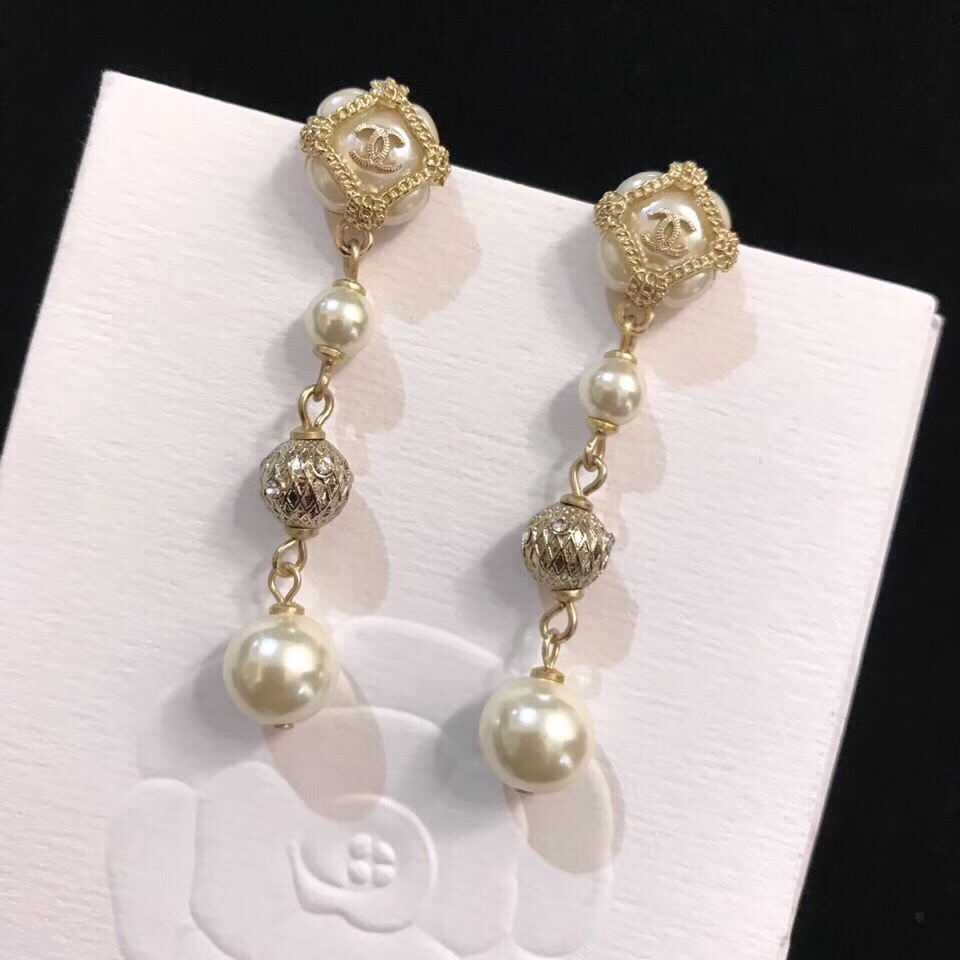 Chanel Pearl Drop Earrings