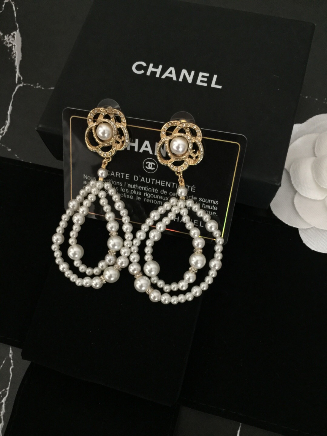 Chanel Pearl Drops Earrings