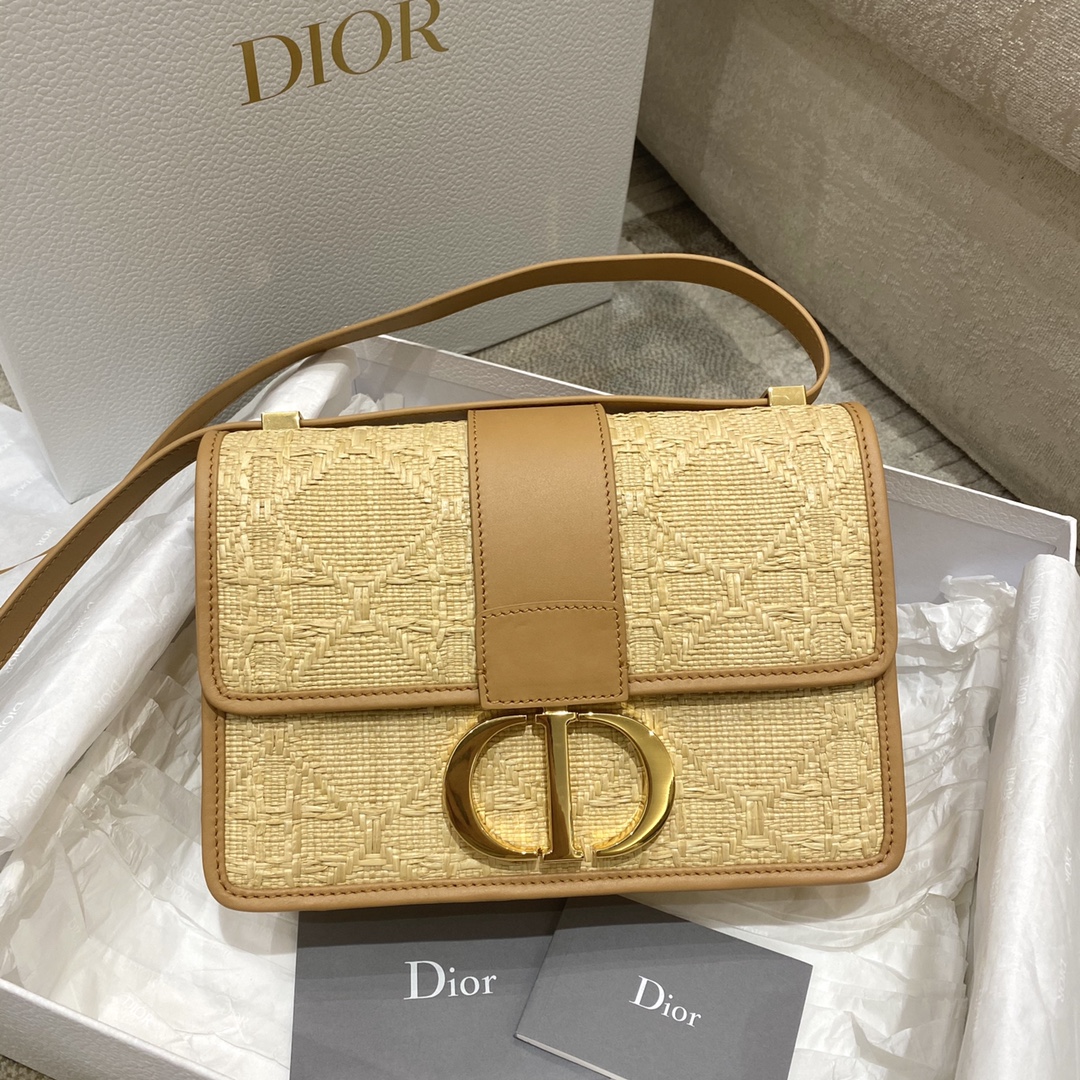 Christian Dior 30 Montaigne Bag Natural Cannage Raffia, Brown, For Women Women’s Handbags, Shoulder Bags, Crossbody Bags, 24cm CD M9203UMBE_M925 – Fapert