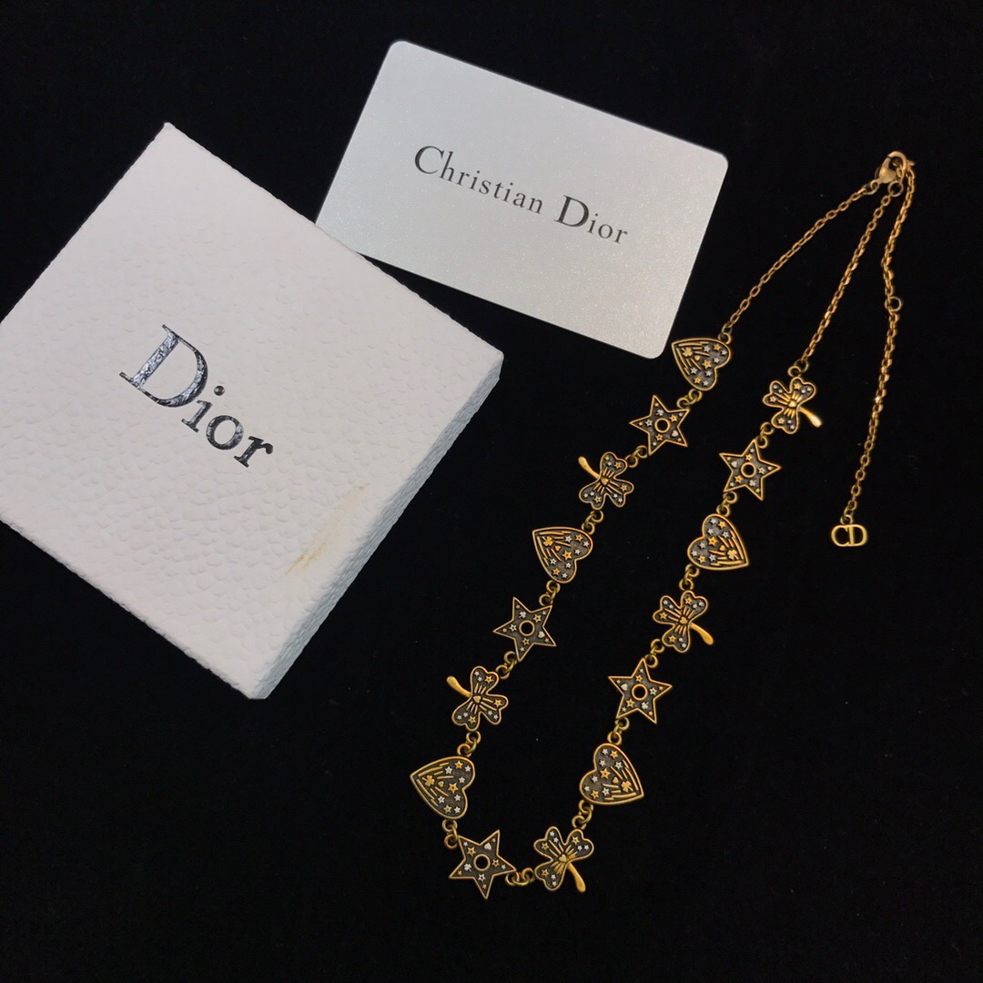 Christian Dior CD Charm Pendant Necklace