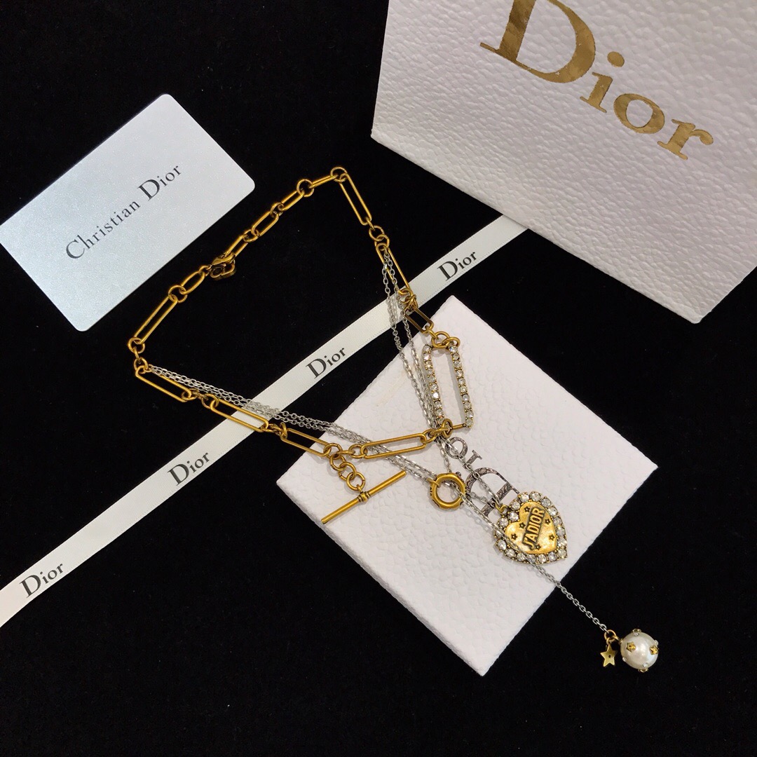 Christian Dior CD Charm Pendant Necklace