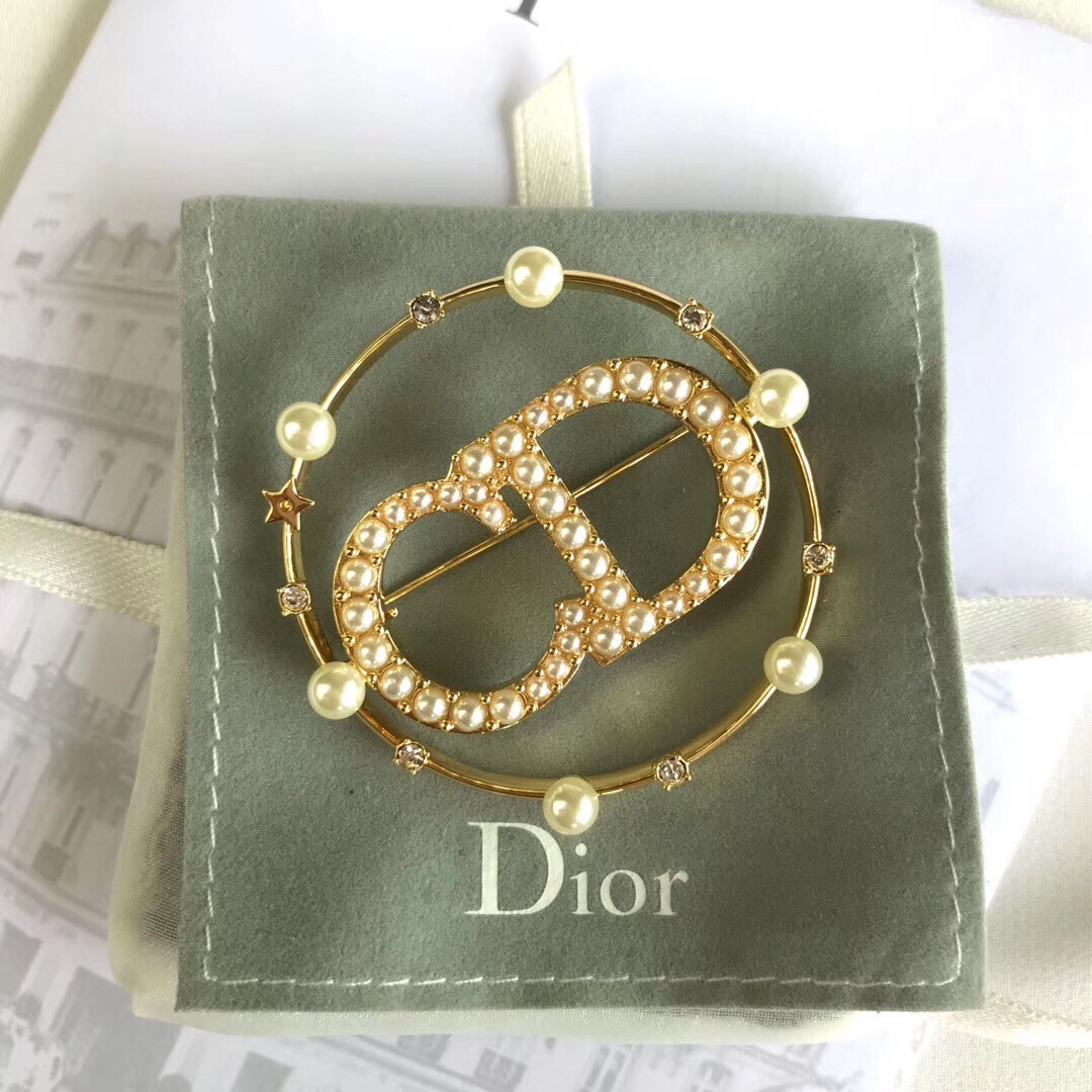 Christian Dior Gold Brooch