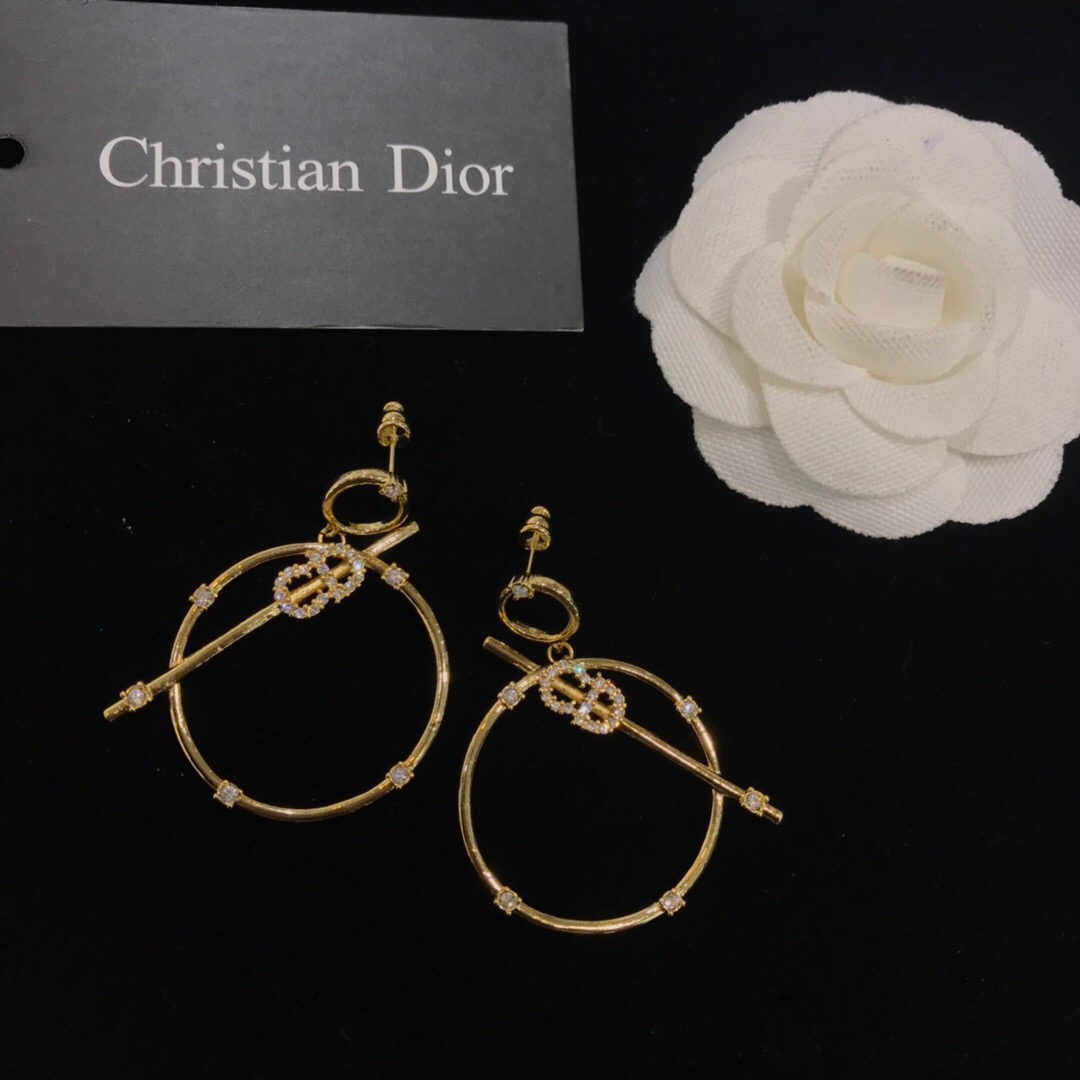 Christian Dior Gold Earrings