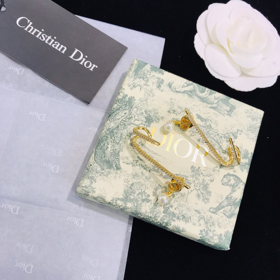 Christian Dior Gold Earrings