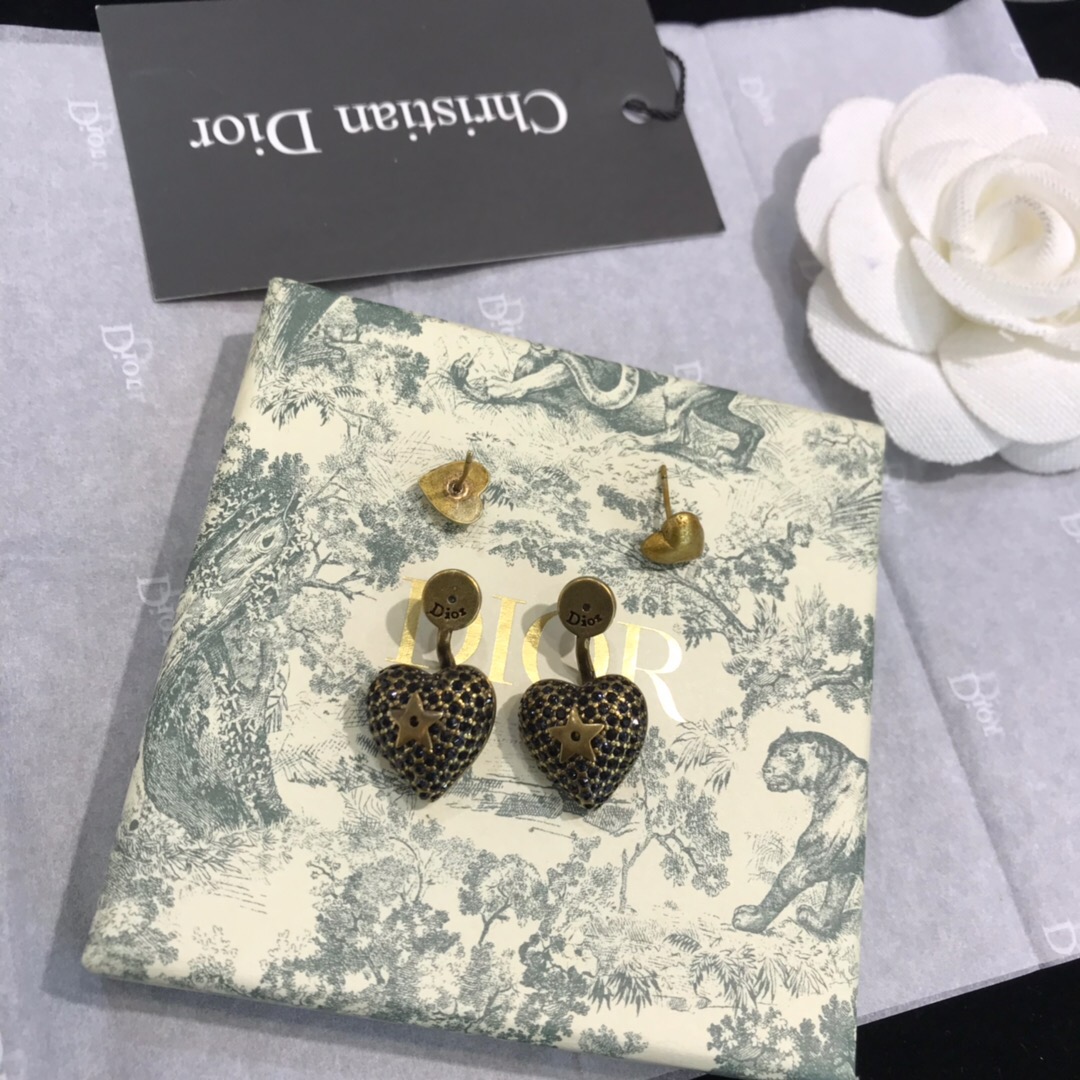 Christian Dior Gold Heart Earrings