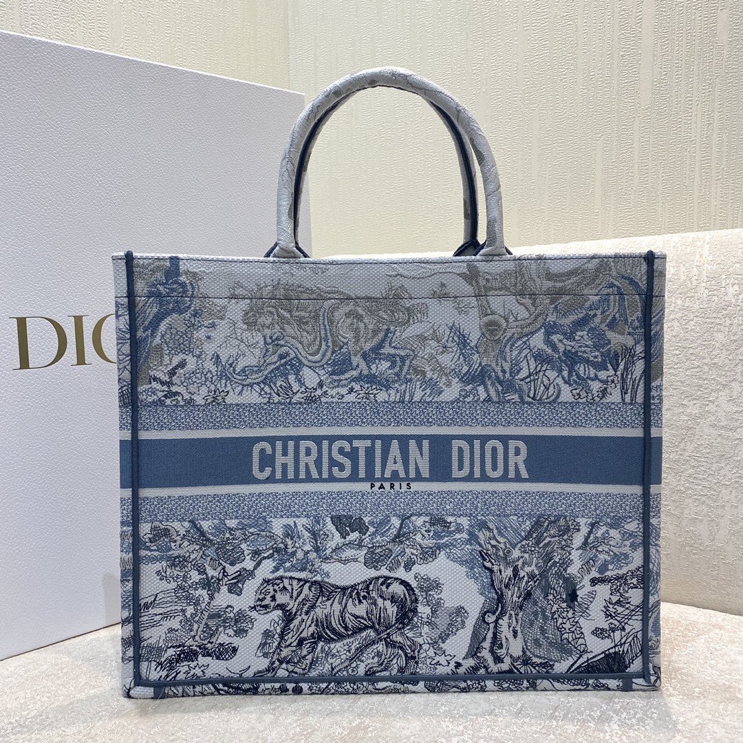 Christian Dior Large Dior Book Tote Blue and White Cornely Embroidery, Blue, For Women Women’s Handbags, Shoulder Bags, 42cm CD M1286ZRGO_M928 – Fapert