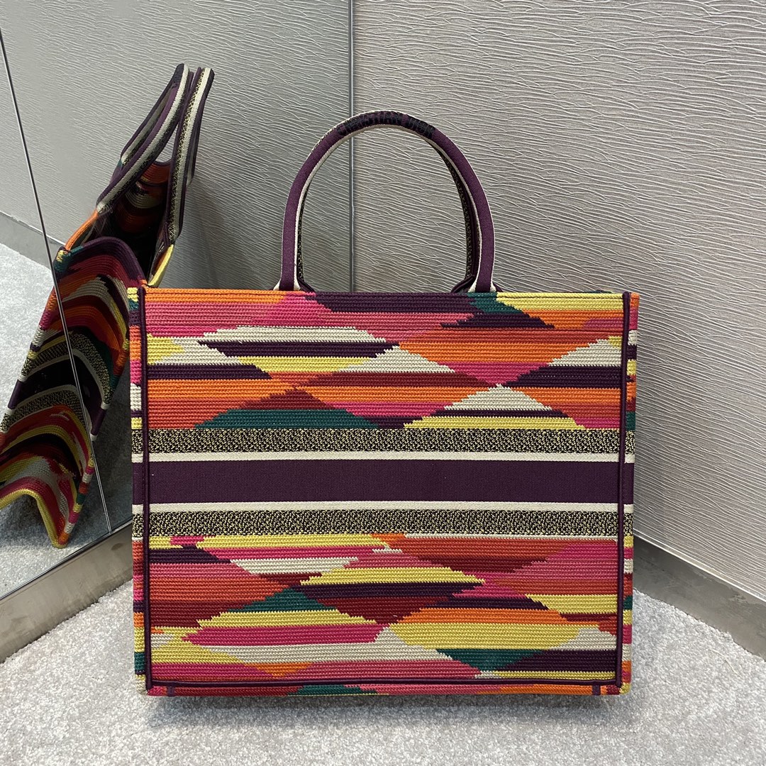 Christian Dior Large Dior Book Tote Canvas Multicolor For Women Bag Size 42cm/16in CD – Fapert - Image 8