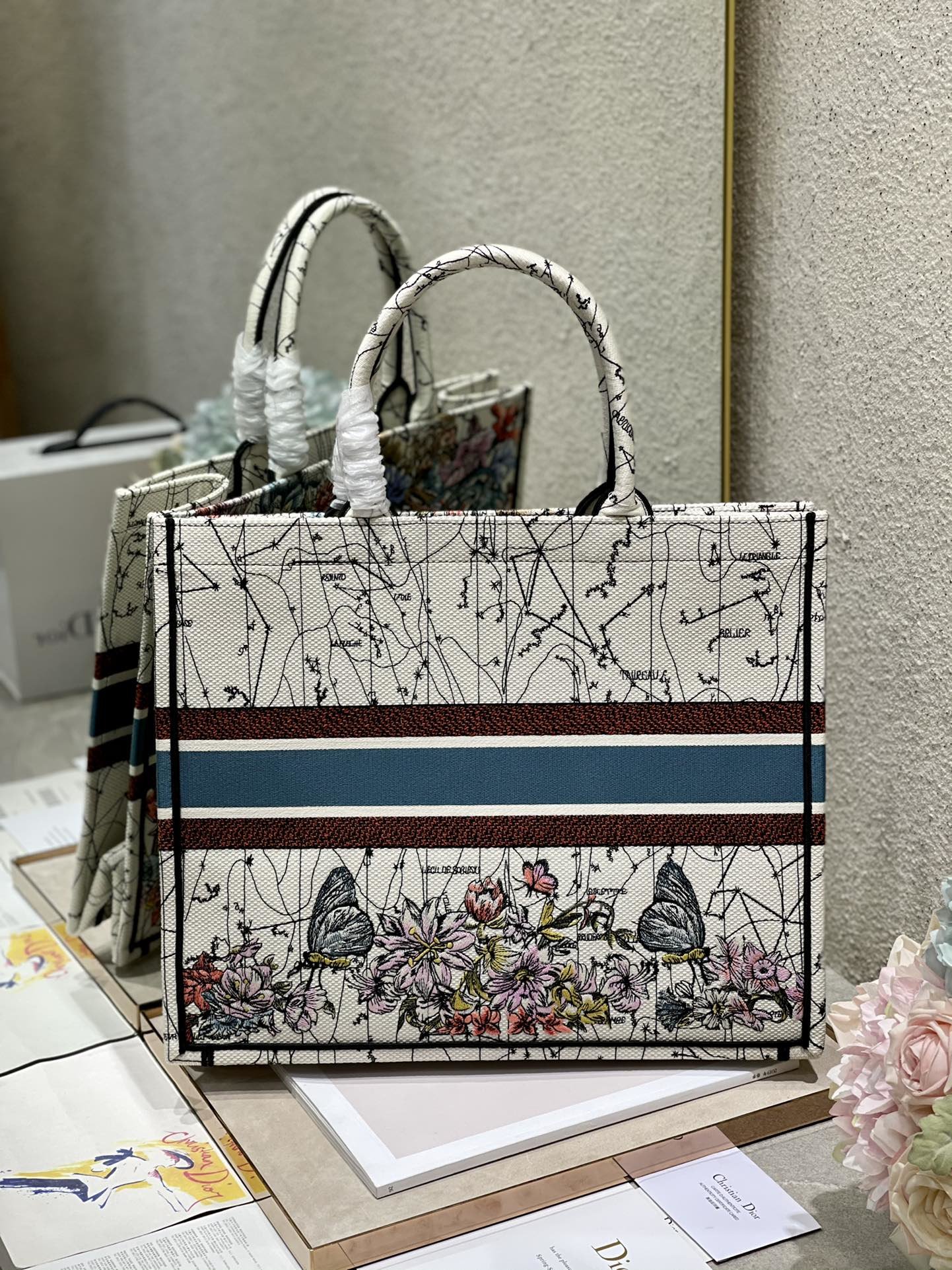 Christian Dior Large Dior Book Tote Latte Multicolor Dior Zodiac Embroidery, Latte Multicolor, For Women Women’s Handbags, Shoulder Bags, 42cm CD M1286ZRHP_M941 – Fapert - Image 5