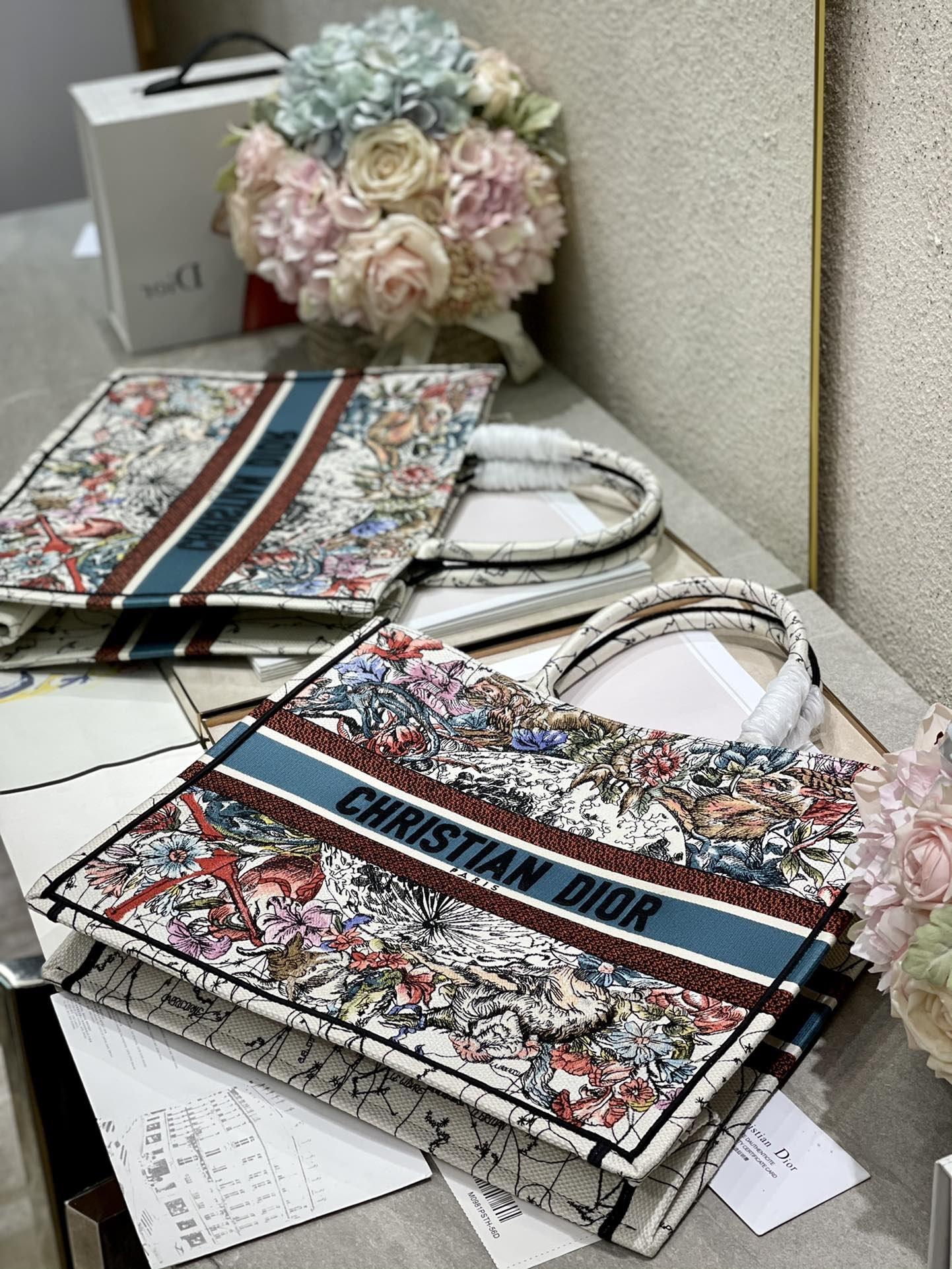 Christian Dior Large Dior Book Tote Latte Multicolor Dior Zodiac Embroidery, Latte Multicolor, For Women Women’s Handbags, Shoulder Bags, 42cm CD M1286ZRHP_M941 – Fapert - Image 7