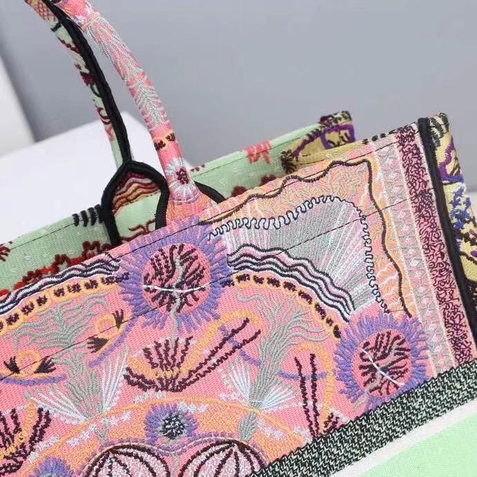 Christian Dior Large Dior Book Tote Multicolor Dior In Lights Embroidery, Pink Multicolor, For Women Women’s Handbags, Shoulder Bags, 42cm CD – Fapert - Image 7