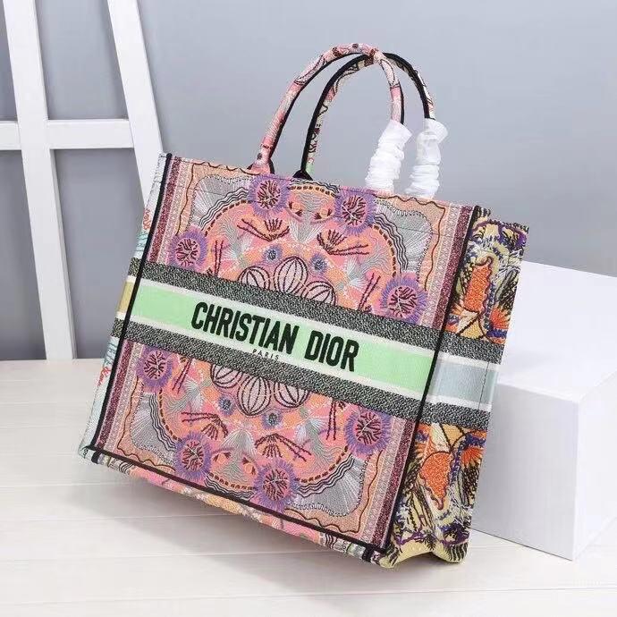 Christian Dior Large Dior Book Tote Multicolor Dior In Lights Embroidery, Pink Multicolor, For Women Women’s Handbags, Shoulder Bags, 42cm CD – Fapert - Image 2