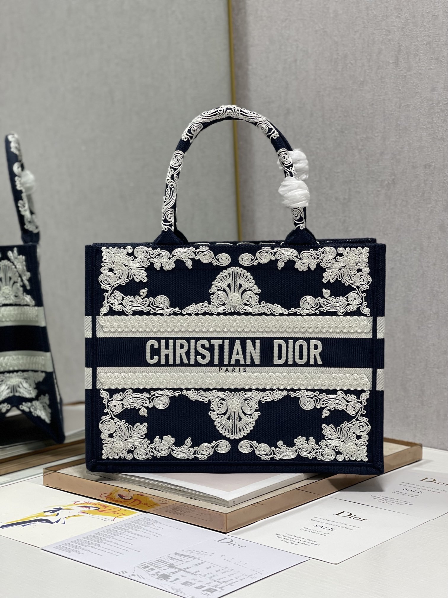 Christian Dior Medium Dior Book Tote Blue and White Cornely Embroidery, Blue, For Women Women’s Handbags, Shoulder Bags, 36cm CD – Fapert