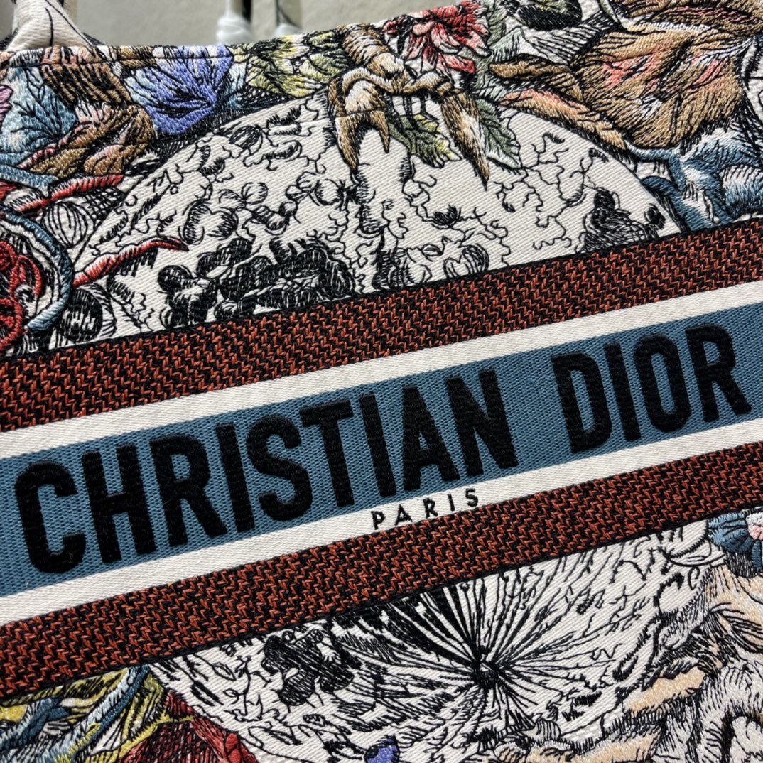 Christian Dior Medium Dior Book Tote Latte Multicolor Dior Zodiac Embroidery, Latte Multicolor, For Women Women’s Handbags, Shoulder Bags, 36cm CD – Fapert - Image 9