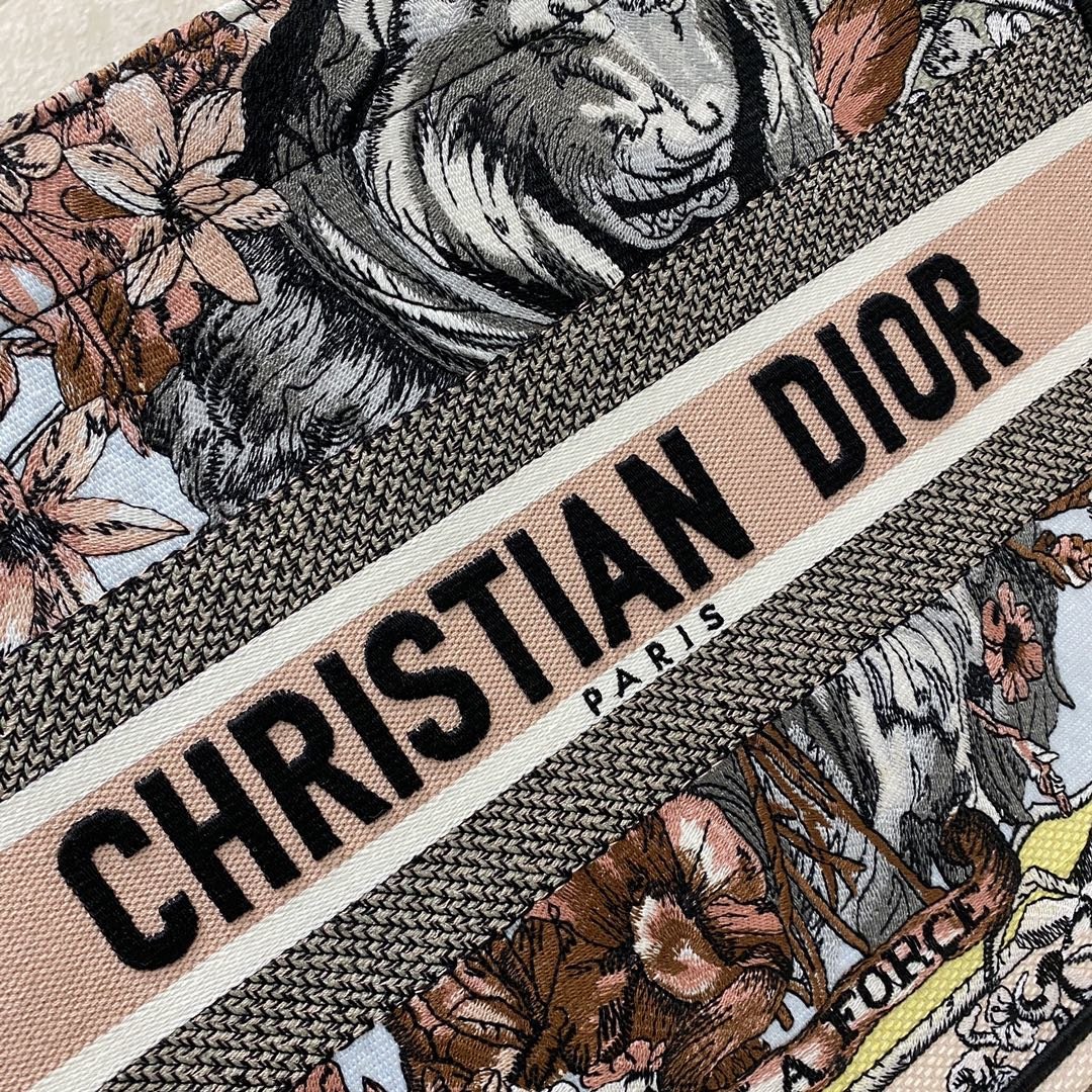 Christian Dior Medium Dior Book Tote Multicolor La Force Embroidery, Multicolor, For Women Women’s Handbags, Shoulder Bags 36cm CD – Fapert - Image 6