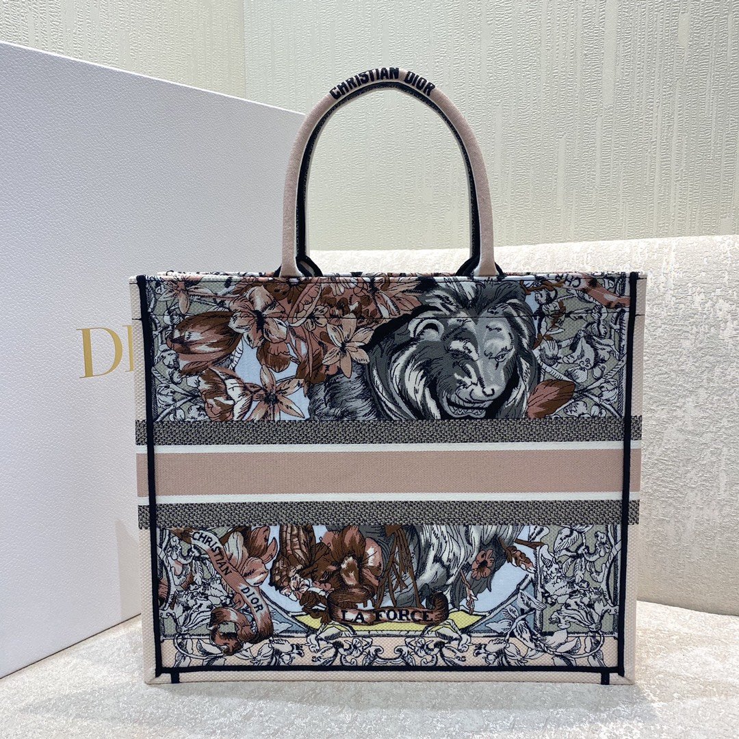 Christian Dior Medium Dior Book Tote Multicolor La Force Embroidery, Multicolor, For Women Women’s Handbags, Shoulder Bags, 42cm CD M1286ZFOR_M884 – Fapert - Image 4