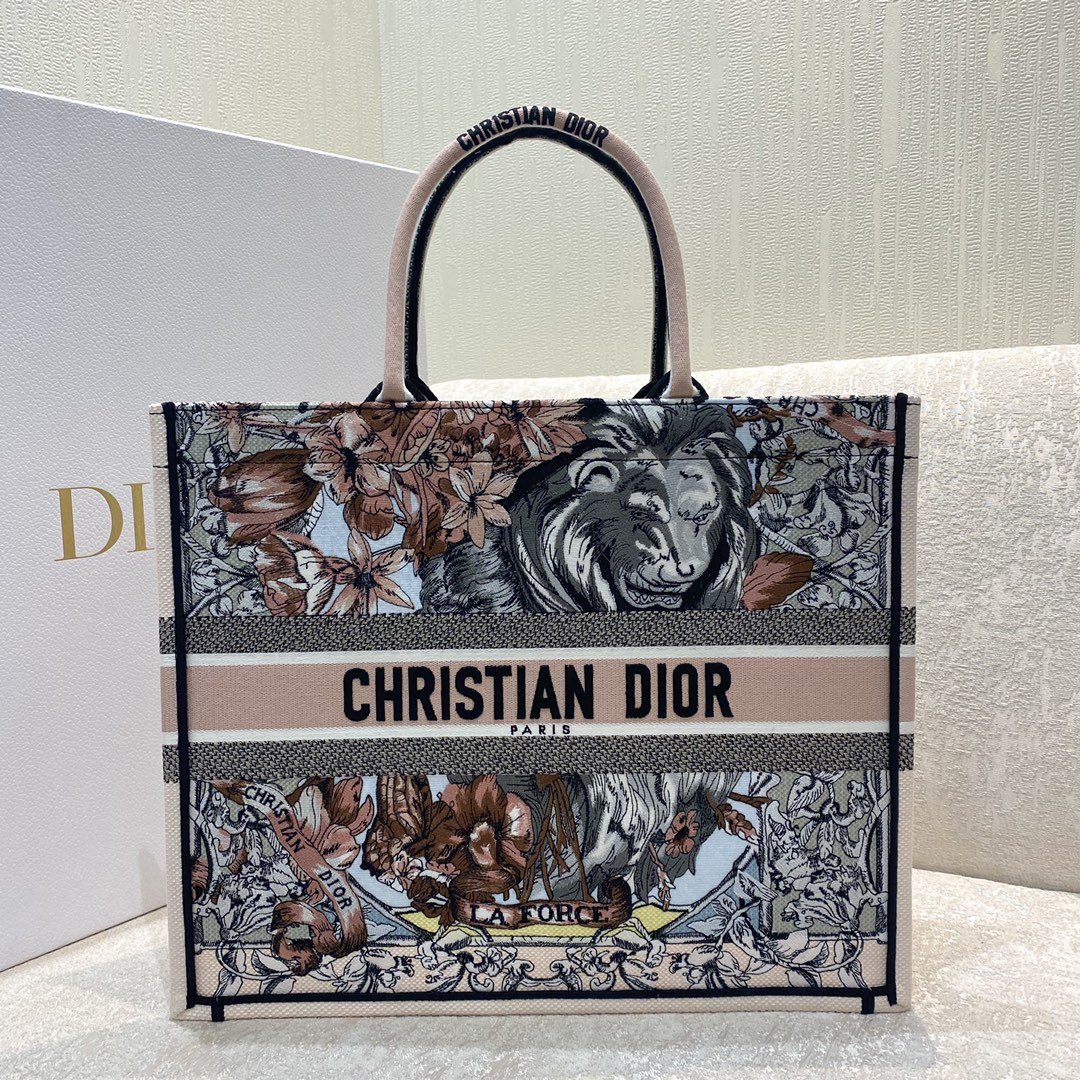 Christian Dior Medium Dior Book Tote Multicolor La Force Embroidery, Multicolor, For Women Women’s Handbags, Shoulder Bags, 42cm CD M1286ZFOR_M884 – Fapert - Image 5