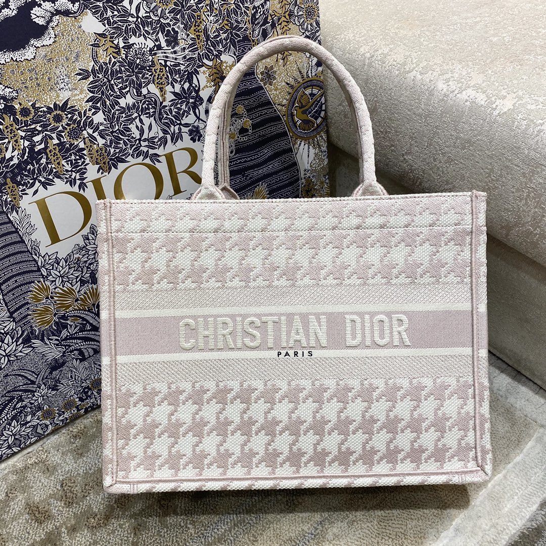 Christian Dior Medium Dior Book Tote Pastel Houndstooth Embroidery, Pastel, For Women Women’s Handbags, Shoulder Bags, 36cm CD – Fapert