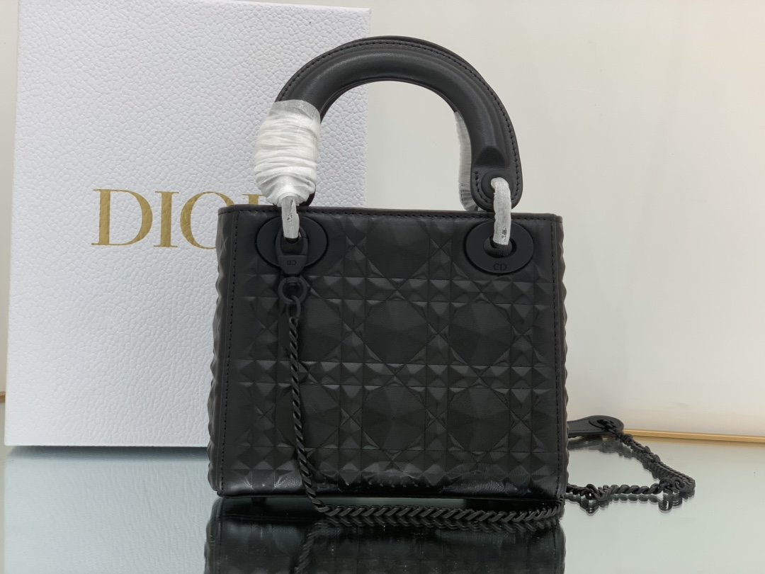 Christian Dior Mini Lady Dior Bag Black Cannage with Beaded Motif, Black, For Women Women’s Handbags, Crossbody Bags, 18cm CD M0505SNEA_M900 – Fapert