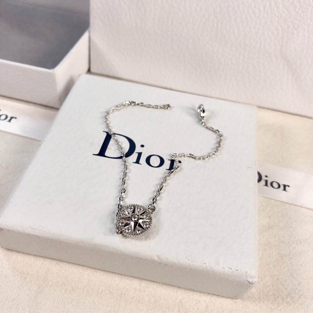 Christian Dior White Gold Pendant Necklace