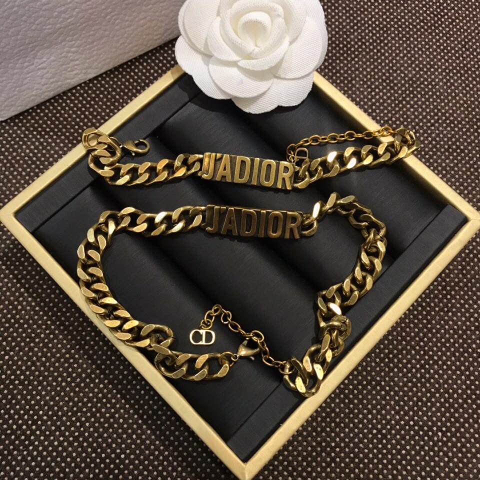 Dior Jadior Text Bracelet and Necklace