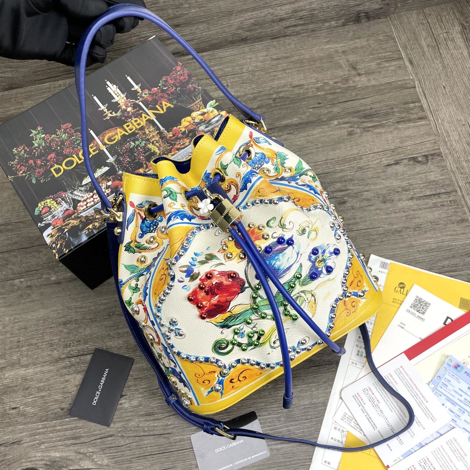 Dolce and Gabbana Print Crespo Bucket Bag Multicolor With Branded Plate For Women DG Bag – Fapert