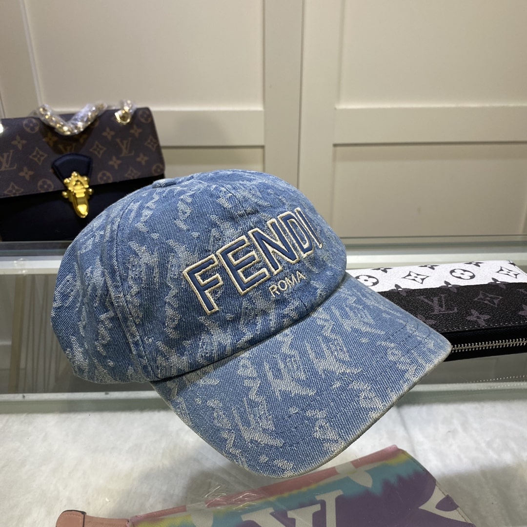 Fendi Baseball Cap Blue Fendi Cap